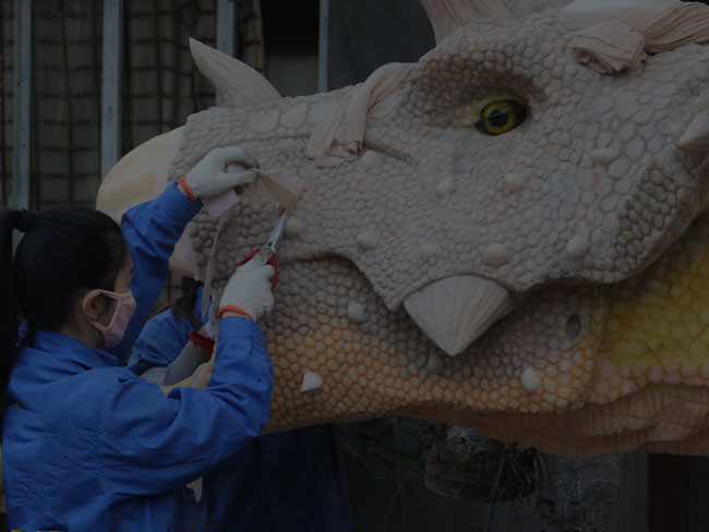 仿真恐龙制作流程-植皮工艺