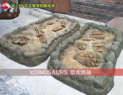 仿真恐龙骨架挖掘现场装饰
