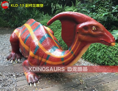 玻璃钢副栉龙雕塑