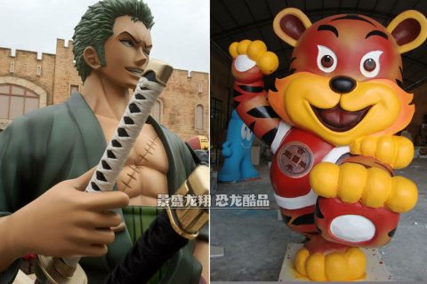 玻璃钢卡通动物和人物雕塑