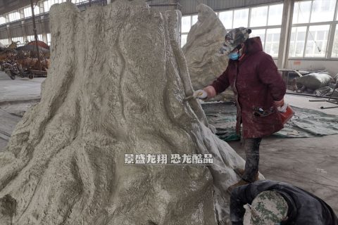 定制恐龙时代火山雕塑