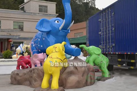 卡通象主题景观雕塑