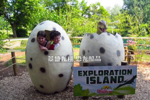 恐龙蛋装饰模型在美国仙境乐园