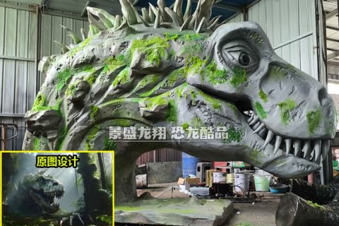 大型电动霸王龙头模型